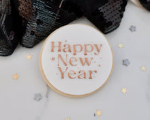 Load image into Gallery viewer, Retro Happy New Year Fondant Cookie Embosser - Made in the UK with Love from House of Toot Sweet - Just £6.50! Shop now at House of Toot Sweet