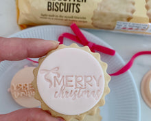 Load image into Gallery viewer, Mini Merry Christmas Bow Marks & Spencer Fondant Cookie Stamp