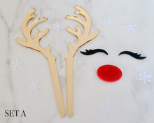 Load image into Gallery viewer, Rudolph Reindeer Antler Set Cake Topper - Made in the UK with Love from House of Toot Sweet - Just £10! Shop now at House of Toot Sweet