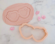 Load image into Gallery viewer, Cherry Blossom Heart Glasses Cookie Embosser / Cookie Cutter - Made in the UK with Love from House of Toot Sweet - Just £6.50! Shop now at House of Toot Sweet