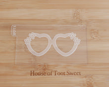 Load image into Gallery viewer, Cherry Blossom Heart Glasses Cookie Embosser / Cookie Cutter - Made in the UK with Love from House of Toot Sweet - Just £6.50! Shop now at House of Toot Sweet