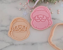 Load image into Gallery viewer, Santa Face Christmas Fondant Stamp & Cookie Cutter