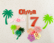 Load image into Gallery viewer, Lilo & Stitch Inspired Personalised Name & Age Cake Topper and Charms