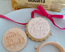 Load image into Gallery viewer, Mini Merry Christmas Snowflakes Marks & Spencer Fondant Cookie Stamp