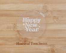 Load image into Gallery viewer, Retro Happy New Year Fondant Cookie Embosser - Made in the UK with Love from House of Toot Sweet - Just £6.50! Shop now at House of Toot Sweet