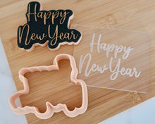Load image into Gallery viewer, Happy New Year Cookie Cutter / Embosser - Made in the UK with Love from House of Toot Sweet - Just £6! Shop now at House of Toot Sweet