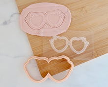 Load image into Gallery viewer, Cherry Blossom Heart Glasses Cookie Embosser / Cookie Cutter - Made in the UK with Love from House of Toot Sweet - Just £6.50! Shop now at House of Toot Sweet