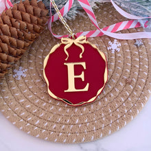 Load image into Gallery viewer, Personalised Initial Christmas Bauble with Bow, Stocking/Gift Tag