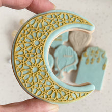 Load image into Gallery viewer, Decorative Crescent Moon Fondant Cookie Embosser/ Cutter