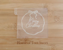 Load image into Gallery viewer, Bow Frame Merry Christmas Fondant Embosser/ Cutter