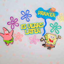 Load image into Gallery viewer, Spongebob Inspired Personalised Name & Age Cake Topper