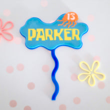 Load image into Gallery viewer, Spongebob Inspired Personalised Name & Age Cake Topper