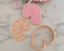 Load image into Gallery viewer, Candy Cane Christmas Fondant Stamp & Cookie Cutter