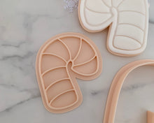 Load image into Gallery viewer, Candy Cane Christmas Fondant Stamp & Cookie Cutter