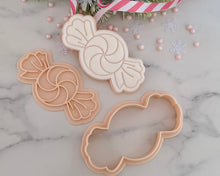 Load image into Gallery viewer, Peppermint Candy Swirl Christmas Fondant Stamp & Cookie Cutter