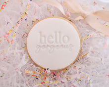 Load image into Gallery viewer, Hello Gorgeous Fondant Cookie Stamp - Made in the UK with Love from House of Toot Sweet - Just £5! Shop now at House of Toot Sweet