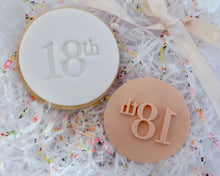 Load image into Gallery viewer, Classic Font Birthday Milestones Fondant Cookie Stamp - Made in the UK with Love from House of Toot Sweet - Just £5! Shop now at House of Toot Sweet