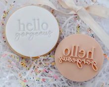 Load image into Gallery viewer, Hello Gorgeous Fondant Cookie Stamp - Made in the UK with Love from House of Toot Sweet - Just £5! Shop now at House of Toot Sweet