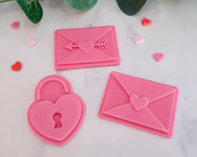 Load image into Gallery viewer, Love Letter/ Heart Padlock Fondant Embossers and Cutters - Made in the UK with Love from House of Toot Sweet - Just £8! Shop now at House of Toot Sweet