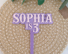 Load image into Gallery viewer, Western Style Personalised Name & Age Cake Topper