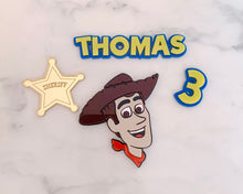 Load image into Gallery viewer, Toy Story Style Personalised Name & Age Cake Charms