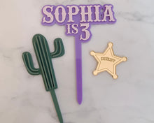 Load image into Gallery viewer, Desert Cactus Acrylic Cake Topper