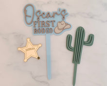 Load image into Gallery viewer, First Rodeo Personalised Name Cake Topper