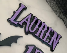 Load image into Gallery viewer, Gothic Wednesday Inspired Personalised Name Cake Charm