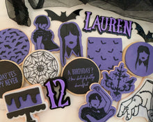 Load image into Gallery viewer, Gothic Wednesday Inspired Personalised Name Cake Charm