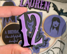 Load image into Gallery viewer, Gothic Wednesday Inspired Personalised Name Cake Charm