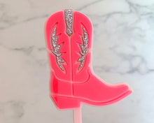 Load image into Gallery viewer, Cowboy/ Cowgirl Boot Acrylic Cake Charm/ Topper
