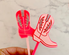 Load image into Gallery viewer, Cowboy/ Cowgirl Boot Acrylic Cake Charm/ Topper