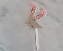Load image into Gallery viewer, Cowgirl Boots in the air Acrylic Cake Charm/ Topper
