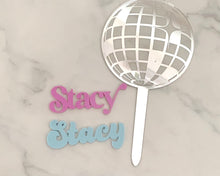 Load image into Gallery viewer, Custom Name Disco Ball Acrylic Cake Topper