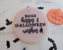 Load image into Gallery viewer, Bugs Hisses & Halloween Wishes Cookie & Cupcake Embosser - Made in the UK with Love from House of Toot Sweet - Just £6.50! Shop now at House of Toot Sweet