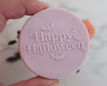 Load image into Gallery viewer, Happy Halloween Retro Cookie & Cupcake Embosser - Made in the UK with Love from House of Toot Sweet - Just £6.50! Shop now at House of Toot Sweet