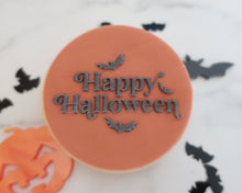 Load image into Gallery viewer, Happy Halloween Retro Cookie & Cupcake Embosser - Made in the UK with Love from House of Toot Sweet - Just £6.50! Shop now at House of Toot Sweet