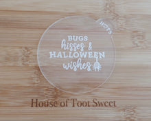 Load image into Gallery viewer, Bugs Hisses & Halloween Wishes Cookie & Cupcake Embosser - Made in the UK with Love from House of Toot Sweet - Just £6.50! Shop now at House of Toot Sweet