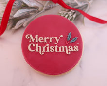 Load image into Gallery viewer, Merry Christmas Retro Holly Fondant Embosser - Made in the UK with Love from House of Toot Sweet - Just £6.50! Shop now at House of Toot Sweet
