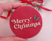 Load image into Gallery viewer, Merry Christmas Retro Holly Fondant Embosser - Made in the UK with Love from House of Toot Sweet - Just £6.50! Shop now at House of Toot Sweet