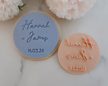 Load image into Gallery viewer, Custom Names and Date Cookie Fondant Stamp - Made in the UK with Love from House of Toot Sweet - Just £6.99! Shop now at House of Toot Sweet