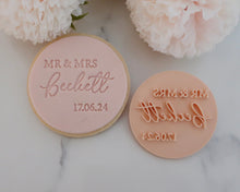 Load image into Gallery viewer, Custom Surname and Date Cookie Fondant Stamp - Made in the UK with Love from House of Toot Sweet - Just £6.99! Shop now at House of Toot Sweet