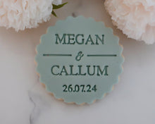 Load image into Gallery viewer, Custom Names and Date Cookie Fondant Stamp - Made in the UK with Love from House of Toot Sweet - Just £6.99! Shop now at House of Toot Sweet