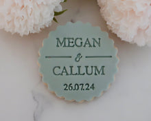 Load image into Gallery viewer, Custom Names and Date Cookie Fondant Stamp - Made in the UK with Love from House of Toot Sweet - Just £6.99! Shop now at House of Toot Sweet