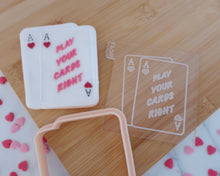 Load image into Gallery viewer, Play Your Cards Right Fondant Embosser/ Cutter - Made in the UK with Love from House of Toot Sweet - Just £6.50! Shop now at House of Toot Sweet
