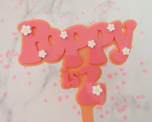 Load image into Gallery viewer, 5'' Poppy is 2 Groovy Retro Hippie Flower Power Cake Topper - Made in the UK with Love from House of Toot Sweet - Just £7.50! Shop now at House of Toot Sweet