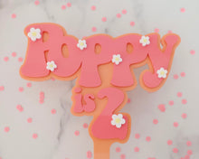 Load image into Gallery viewer, 5'' Poppy is 2 Groovy Retro Hippie Flower Power Cake Topper - Made in the UK with Love from House of Toot Sweet - Just £7.50! Shop now at House of Toot Sweet