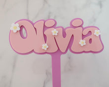 Load image into Gallery viewer, 5'' Olivia Groovy Retro Hippie Flower Power Cake Topper - Made in the UK with Love from House of Toot Sweet - Just £6.50! Shop now at House of Toot Sweet
