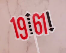 Load image into Gallery viewer, 4'' 1961 Retro Mod Cake Topper - Made in the UK with Love from House of Toot Sweet - Just £6! Shop now at House of Toot Sweet