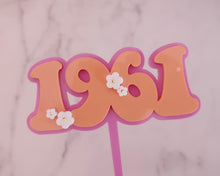Load image into Gallery viewer, 4'' 1961 Groovy Hippie Cake Topper - Made in the UK with Love from House of Toot Sweet - Just £6! Shop now at House of Toot Sweet